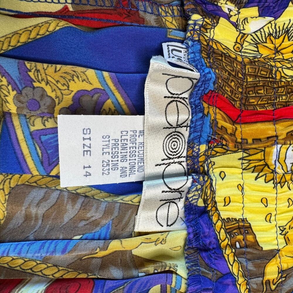 VTG 80s Pret a Porter Crest Baroque Quilted Bomber Jacket Skirt Blouse Sz 14 USA - Picture 5 of 16